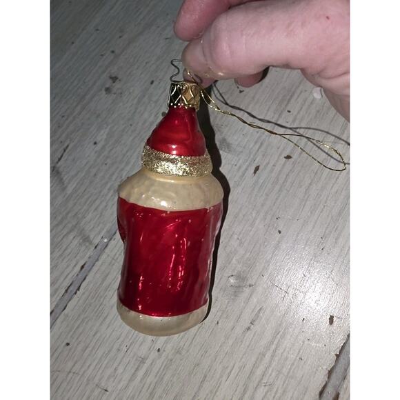 Vtg Blown Glass Santa Ornament Marked West Germany Christmas Holiday 3" - Picture 2 of 5